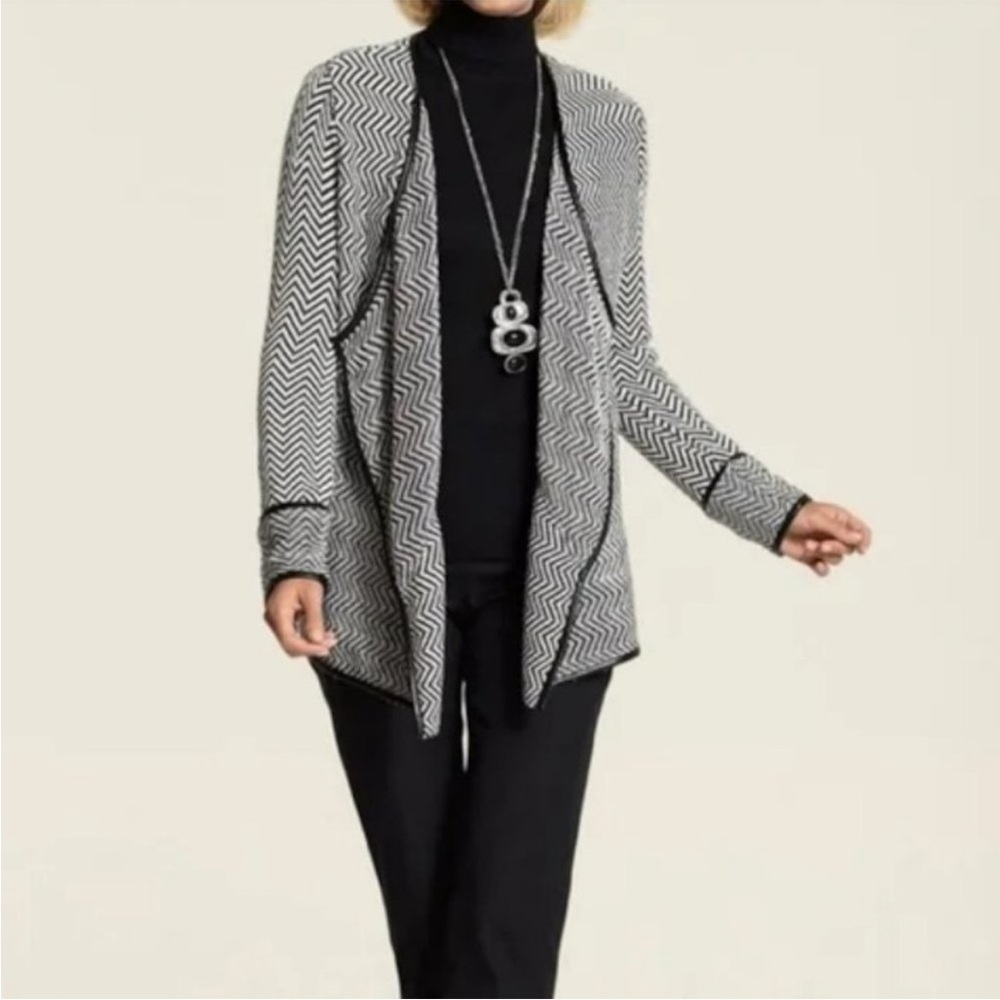 Chicos Open-front Chevron Sweater